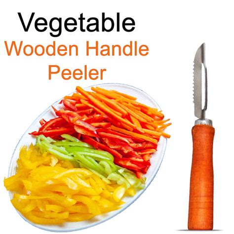 2455 Wooden Handle and Stainless Steel Vegetable Peeler - DeoDap