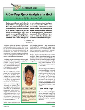Stock Selection Guide Pdf - Fill and Sign Printable Template Online