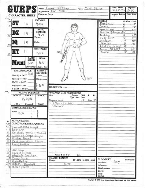 Character sheets from past games: GURPS – TardisCaptain's Blog of Holding