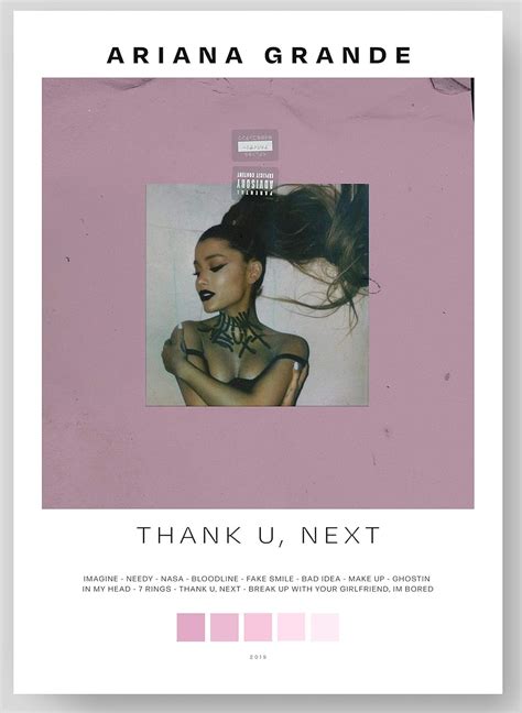 Printer's Row & Co. Ariana Grande - Thank U, Next Album Poster Print ...