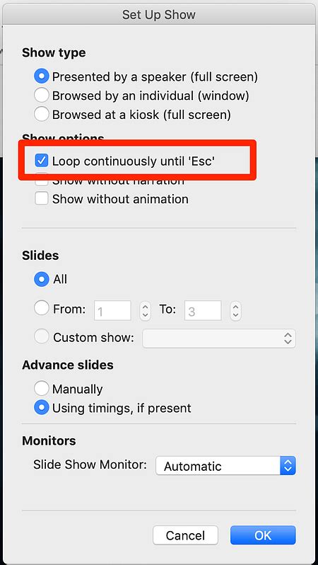 Image result for PowerPoint Loop Slideshow