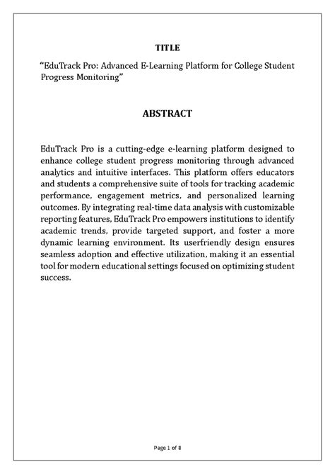 Abstract Edutack pro - Bdbehsni🫑 - TITLE “EduTrack Pro: Advanced E ...
