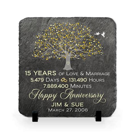 15th Wedding Anniversary Tree Gift, Anniversary Gift For Husband ...