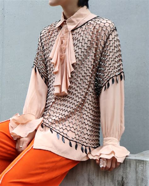 vintage silk frill blouse | ROSE vintage