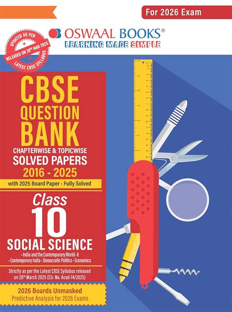 Oswaal CBSE Question Bank Social Science For Class 10 - Latest for 202 ...