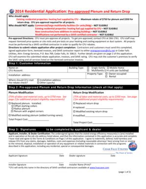 Fillable Online Plenum and Return Drop Form Fax Email Print - pdfFiller
