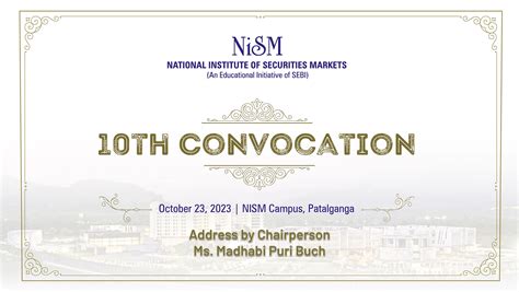 Address by Chairperson Ms Madhabi Puri Buch during the 10th Convocation ...