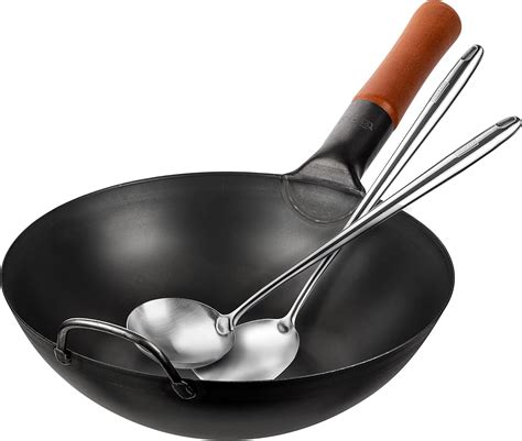 Amazon.com: YOSUKATA Carbon Steel Wok Pan – 11,8 “ Woks and Stir Fry ...