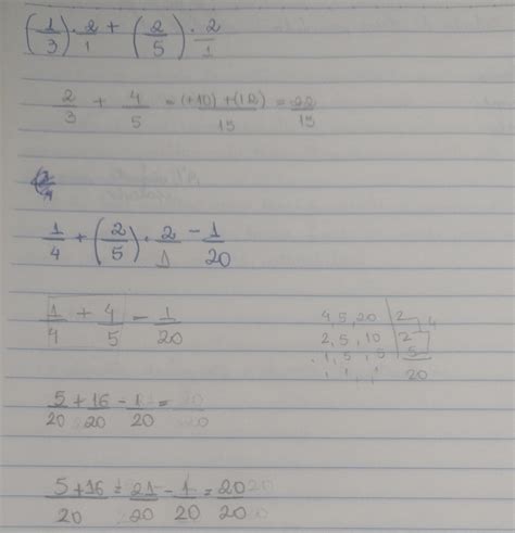 3) determine o valor das expressões numéricas a) (1/3)2+(2/5)2= b)1/4 ...