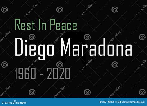 Rest In Peace Diego Maradona Typography Dark Background Vector Design. Maradona Was Born In 1960 ...