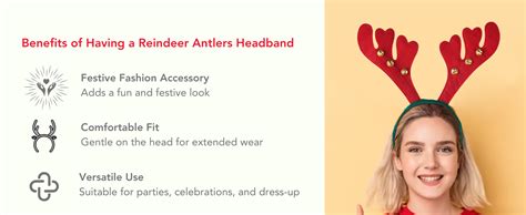 eCraftIndia Red Green Christmas Headband Reindeer Antlers Design Hair ...