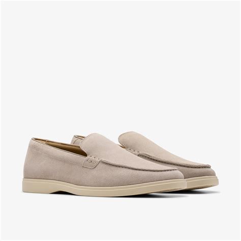 Mens Torford Easy Grey Suede Loafers Slip On Shoes | Clarks