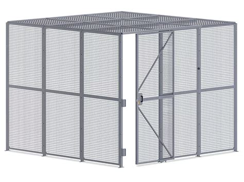 Wire Security Room with Sliding Door and Roof - 12 x 12 x 10', 2-Sided ...