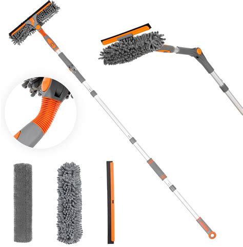 Amazon.com: Window Cleaning Brush with Long Handle, Curved Window ...