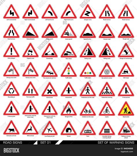 Set Road Signs. Vector & Photo (Free Trial) | Bigstock