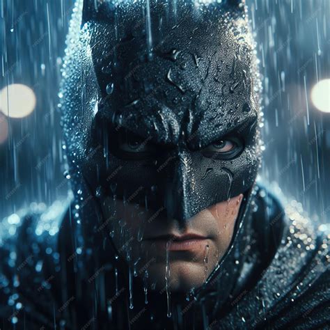 Premium Photo | Portrait of Batman in the rain