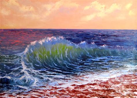 Elena Lukina - On the crest of a wave 50X70 For Sale at 1stDibs