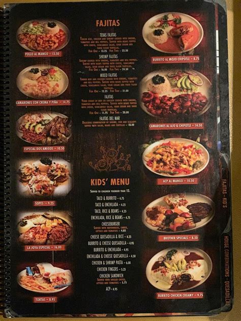 Menu at El Sarape Mexican Restaurant, Hickory
