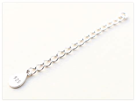 60mm Silber Verlängerungskette Rollokette mit 925 Plättchen, 6cm Silber ...