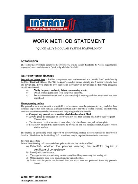 Work Method Statement Examples 的图像结果