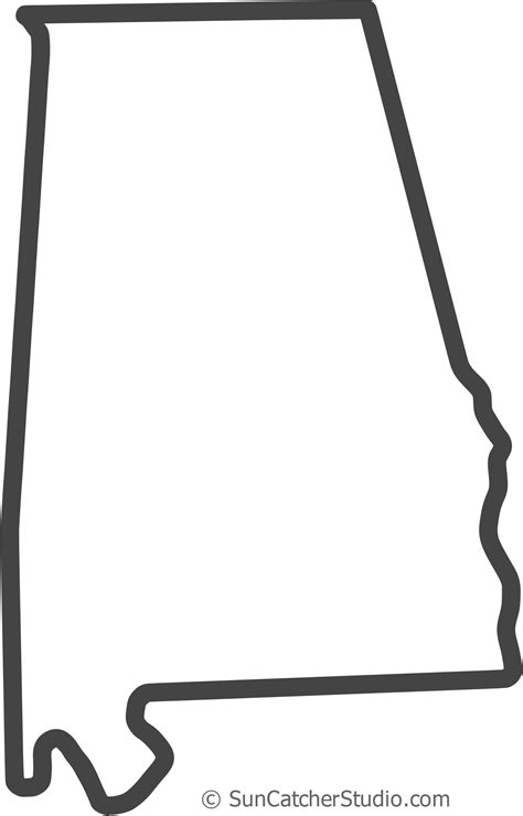 The State Of Alabama Outline Clipart