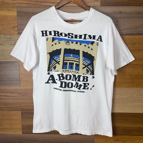 NO MORE HIROSHIMA 広島 原爆ドーム T-sh Tシャツ サイズ メンズ M VINTAGE ビンテージ ヴィンテージ ...
