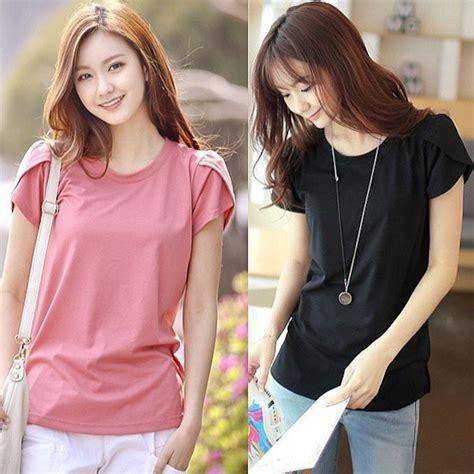 大人可愛い ふんわり チューリップ袖 半袖 Tシャツ カットソー ブラック | chou-chou