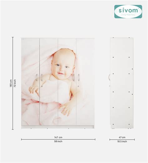 Buy SIVOM Kiddle Digital Printed Multipurpose 4 Door Closet Engineered ...