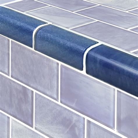 Stratus Blue, 2" x 4" Glass Trim Tile | TRIM-GS84896B1 | AquaBlu Mosaics