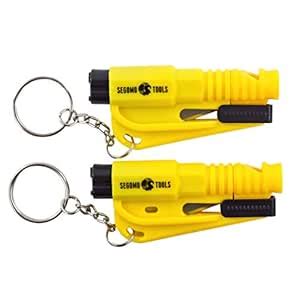 Segomo Tools 2 x Keychain Emergency Car Escape Tool Window Glass ...