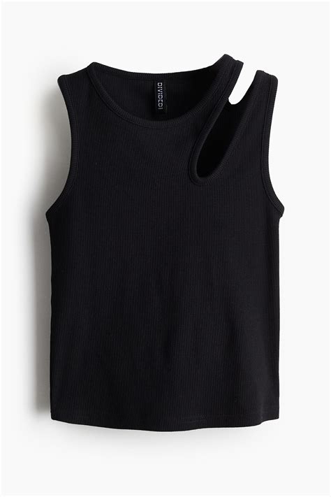 Cut-out vest top - Black - Ladies | H&M IN