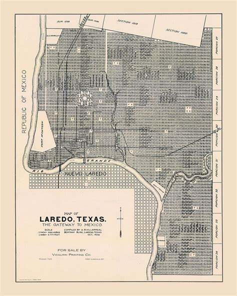 1926 Map of Laredo Texas - Etsy