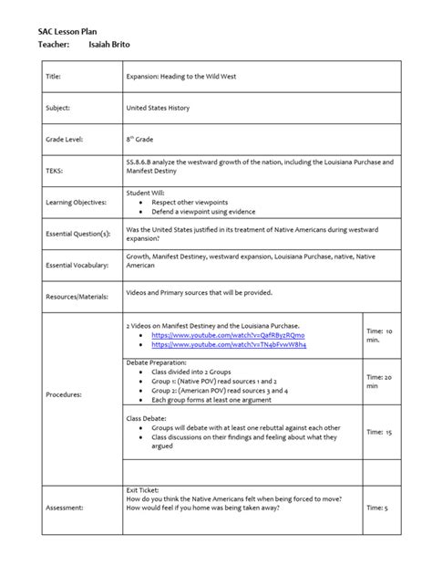 Image result for Lesson Plan Using SIUC Example