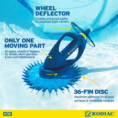 Zodiac G3 Automatic Suction-Side Pool Cleaner Vacuum for In-ground ...