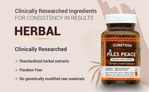 Cureveda Piles Peace Herbal Tablets | Improve Digestion and Relief from ...