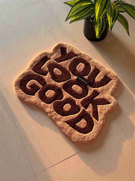 (SALE) You Look Good Brown and Beige Custom Rug – Tuftplace India