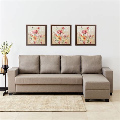 Buy Helios Lewis Mendoza Fabric 3-Seater Right Corner Sofa with Chaise ...