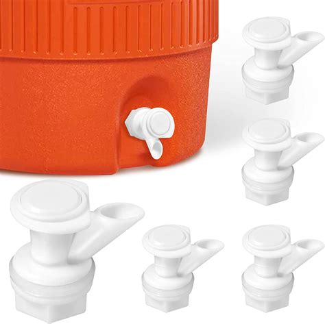 Amazon.com: 5Pcs Push Button Water Spigot White Plastic Cooler Spigot ...