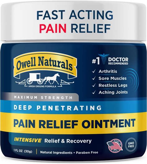 Buy OWELL NATURALS Pain Relief Cream 1oz, Maximum Strength Deep ...