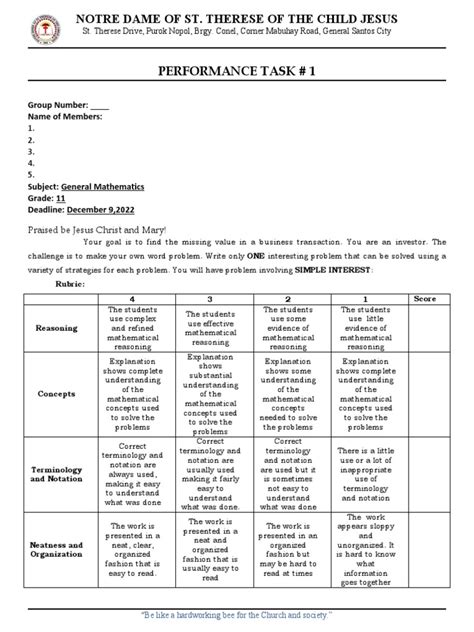 Image result for Performance Task in Gen Math