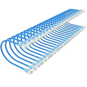 Cat 6 Patch Cables 1 feet (24Pack), Slim Cat6 Ethernet Patch Cable ...
