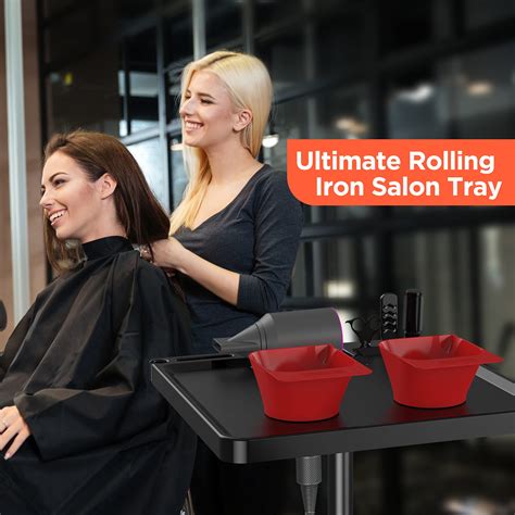TASALON Ultimate Salon Tray on Wheels,Tray Cart with 2 Magnetic Bowls ...