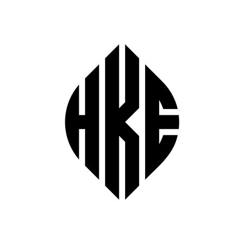HKE circle letter logo design with circle and ellipse shape. HKE ellipse letters with ...