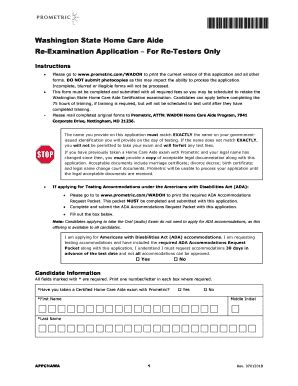 WA Prometric Re-Examination Application 2018-2026 - Fill and Sign ...