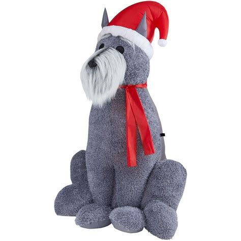 Home Accents Inflatable Furry Schnauzer Dog, 6 Foot Tall Outdoor ...