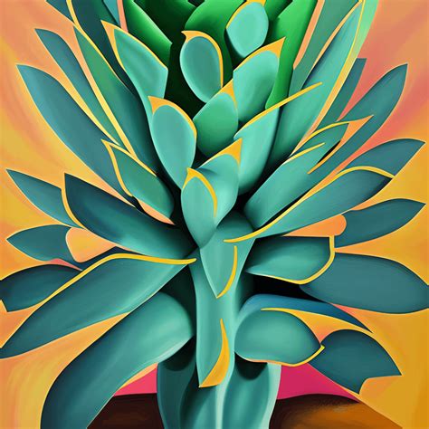 Georgia O'Keeffe Cactus Painting · Creative Fabrica