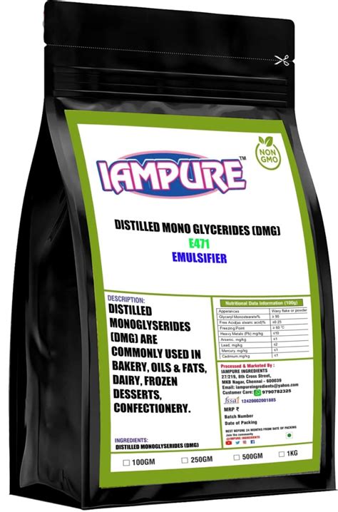 IAMPURE Distilled Monoglycerides (DMG) 100GM Good Emulsifier ...