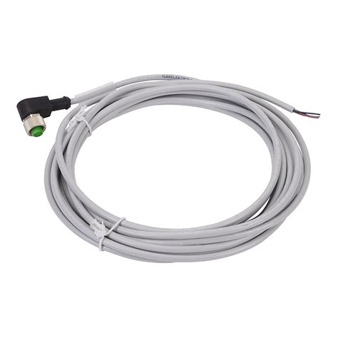 Connection Cable: 16.4ft/5m, M12 right-angle female to pigtail (PN ...