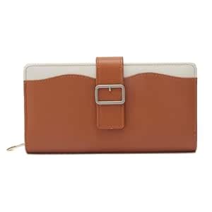 Buy Globus Women Polyethylene Tan Colourblocked Zip Around Wallet ...