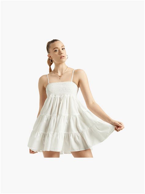 Women's White Tiered Dress - Bash.com